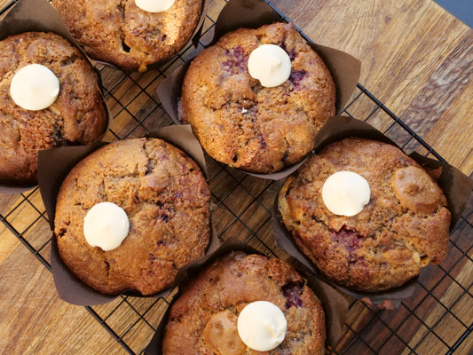 Raspberry and White Chocolate Muffin